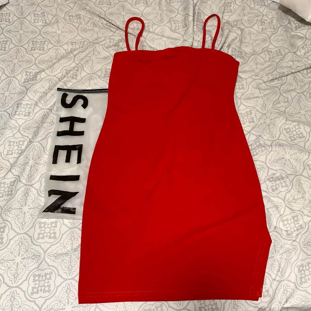 SHEIN Split Side Fitted Cami Dress.